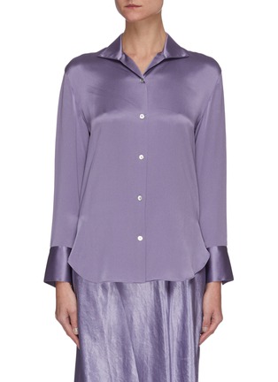 Main View - Click To Enlarge - VINCE - Flare Satin Cuff Silk Shirt