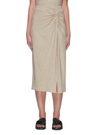 Main View - Click To Enlarge - VINCE - Drape Knot Front Slit Midi Skirt