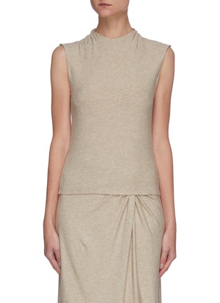 Main View - Click To Enlarge - VINCE - Drape High Neck Sleeveless Top