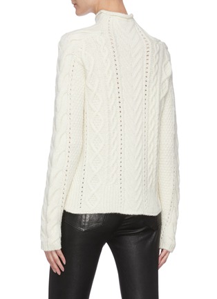 Back View - Click To Enlarge - RAG & BONE - ARIEL' Mock Neck Cable Knit Sweater