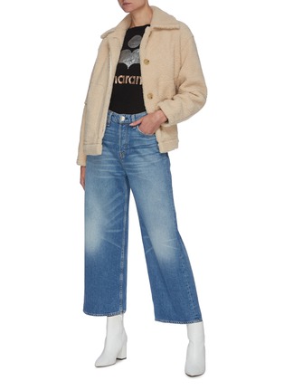 Figure View - Click To Enlarge - RAG & BONE - 'Maya' Crop Wide Leg Whiskered Denim Jeans