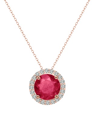 Main View - Click To Enlarge - GENTLE DIAMONDS - Cory' lab grown ruby 18k rose gold necklace