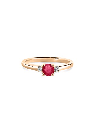 Main View - Click To Enlarge - GENTLE DIAMONDS - Adeline' diamond ruby 18k rose gold ring