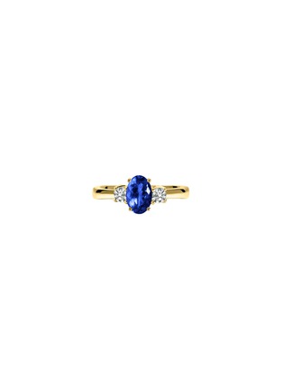 Detail View - Click To Enlarge - GENTLE DIAMONDS - 'Elizabeth' lab grown diamond sapphire 18k gold ring