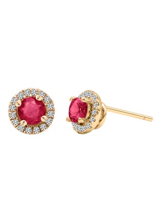 Main View - Click To Enlarge - GENTLE DIAMONDS - Cory' lab grown diamond ruby 18k rose gold stud earrings