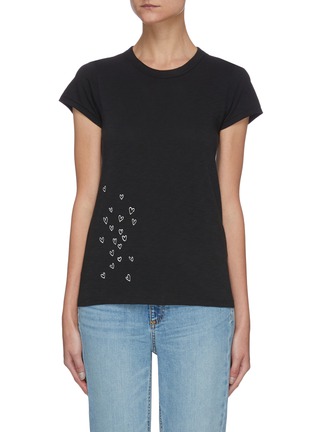 Main View - Click To Enlarge - RAG & BONE - Embroidered Scatter Heart Knit T-Shirt