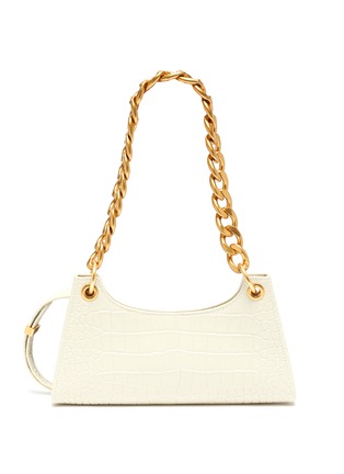 Main View - Click To Enlarge - APEDE MOD - FROGGY' CHAIN EMBELLISHED CROC-EMBOSSED LEATHER BAG