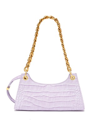 Main View - Click To Enlarge - APEDE MOD - ''FROGGY' CHAIN EMBELLISHED CROC-EMBOSSED LEATHER BAG