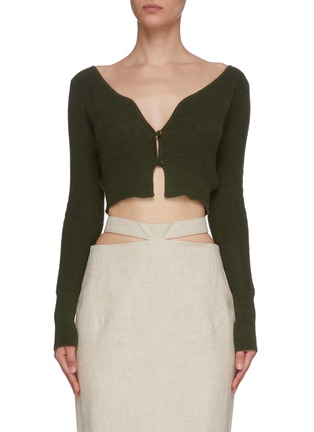 Main View - Click To Enlarge - JACQUEMUS - 'Le Cardigan Alzou' mohair blend cropped cardigan