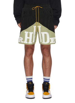 Main View - Click To Enlarge - RHUDE - Logo Hem Colourblock Shorts