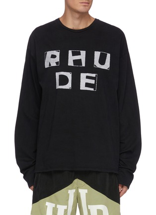 Main View - Click To Enlarge - RHUDE - Logo Graphic Print Long Sleeve Cotton T-shirt