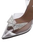 Detail View - Click To Enlarge - AMINA MUADDI - x AWGE 'Phoenix' Crystal Embellished Butterfly Brooch Slingback Pumps