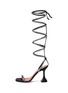 Main View - Click To Enlarge - AMINA MUADDI - x AWGE 'LSD 95 Gladiator' Crystal Embellished Satin Strap Heel Sandals