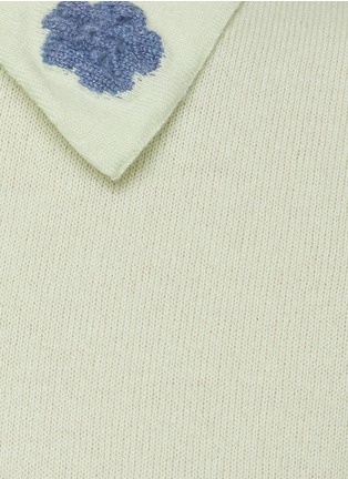  - BARRIE - Embroidered flower cashmere blend polo shirt
