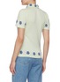 Back View - Click To Enlarge - BARRIE - Embroidered flower cashmere blend polo shirt