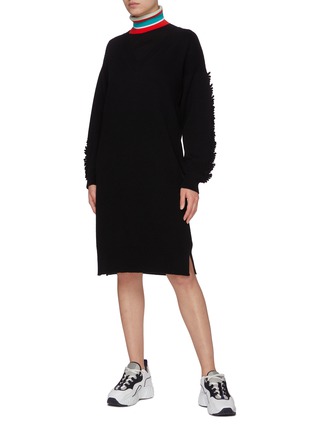 Figure View - Click To Enlarge - BARRIE - Cashmere V-neck knit dress