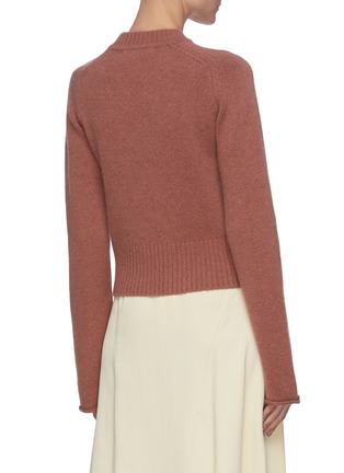 Back View - Click To Enlarge - EXTREME CASHMERE - Stand Collar Ribbed Hem Cashmere Sweater