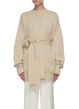 Main View - Click To Enlarge - EXTREME CASHMERE - Belted Open Cashmere Cardigan