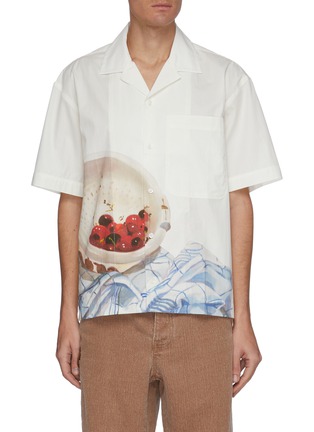 Main View - Click To Enlarge - JACQUEMUS - 'La chemise Jean' Cherry Graphic Print Bowling Shirt