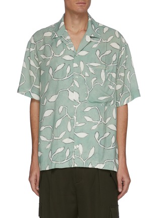 Main View - Click To Enlarge - JACQUEMUS - 'La chemise Jean' All-over Leaf Graphic Print Bowling Shirt