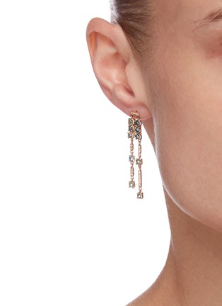 Front View - Click To Enlarge - XIAO WANG - 'Galaxy' diamond sapphire 18k gold earrings