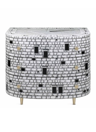 Main View - Click To Enlarge - FORNASETTI - Architettura curved chest of drawers – black/white