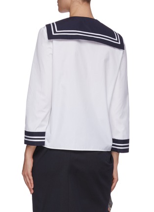 Back View - Click To Enlarge - MIU MIU - Bicolour sailor poplin shirt