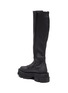  - BOTH - ''GAO' Elastic Side Panel Knee High Platform Leather Boots