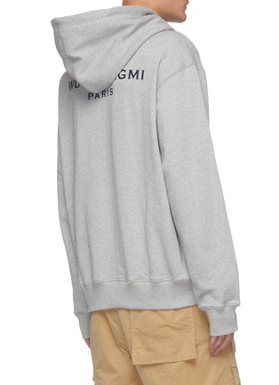 Back View - Click To Enlarge - WOOYOUNGMI - Back Logo Print Cotton Drawstring Hoodie