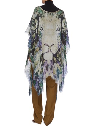 Back View - Click To Enlarge - AMA PURE - LEONE' Animal Print Cashmere Poncho