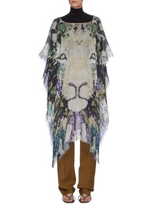 Main View - Click To Enlarge - AMA PURE - LEONE' Animal Print Cashmere Poncho
