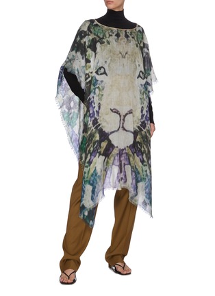 Figure View - Click To Enlarge - AMA PURE - LEONE' Animal Print Cashmere Poncho