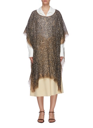 Main View - Click To Enlarge - AMA PURE - Leopard Print Cashmere Poncho