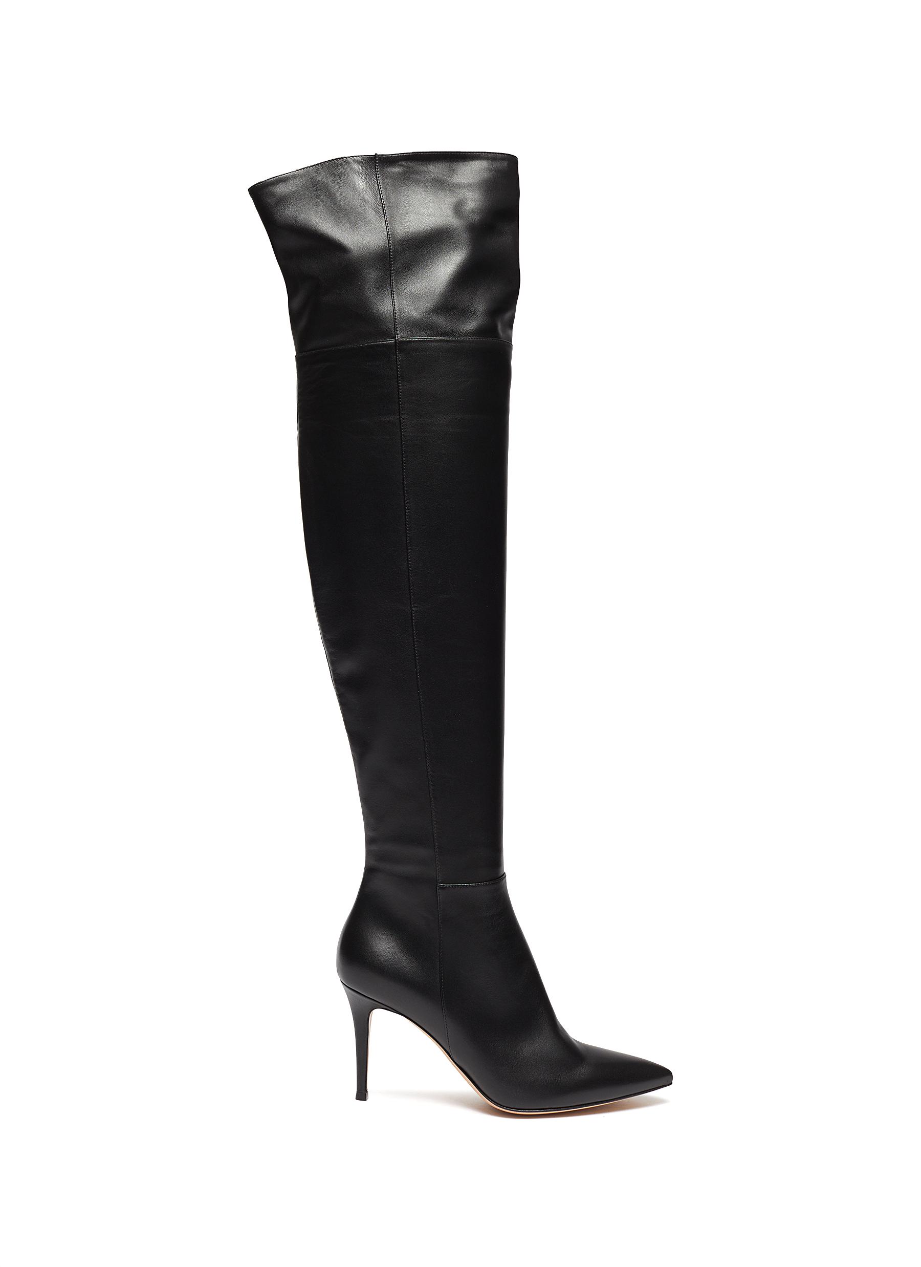Gianvito Rossi Leather Thigh High Boots In Black | ModeSens