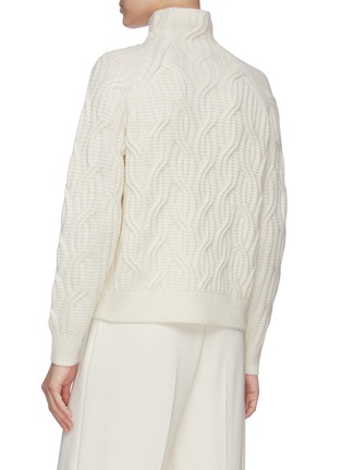 Back View - Click To Enlarge - VINCE - Turtleneck Tonal Cable Knit Sweater