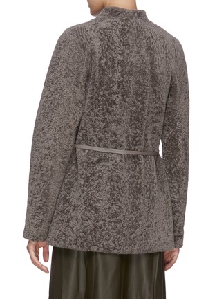 Back View - Click To Enlarge - VINCE - Belted Wrap Shearling Jacket