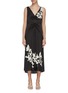 Main View - Click To Enlarge - VINCE - Floral Print Ruch Waist Midi Dress