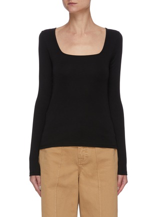 Main View - Click To Enlarge - VINCE - Square Neck Cotton Top