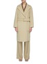 Main View - Click To Enlarge - VINCE - Belted Notch Lapel Patch Pocket Wool Blend Coat