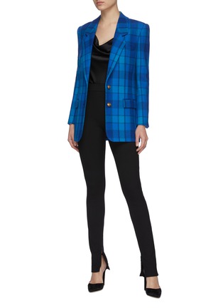 Figure View - Click To Enlarge - SAINT LAURENT - Check Single Breast Wool Blazer