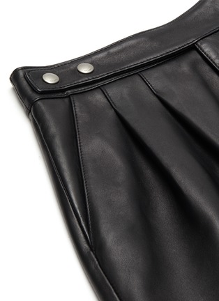  - SAINT LAURENT - Front Pleat Leather Shorts