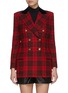 Main View - Click To Enlarge - SAINT LAURENT - Check Double Breast Wool Blazer