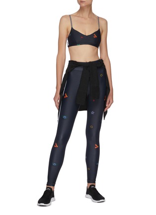 Figure View - Click To Enlarge - THE UPSIDE - Lucky Symbol Side Stripe Yoga Pants