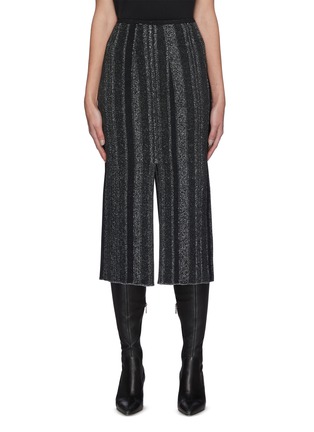 Main View - Click To Enlarge - PROENZA SCHOULER - Shimmer stripe front slit knit skirt