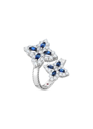 Main View - Click To Enlarge - ROBERTO COIN - 'Diamond princess' diamond sapphire 18k white gold ring