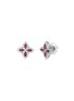 Main View - Click To Enlarge - ROBERTO COIN - 'Diamond princess' diamond ruby 18k white gold earrings