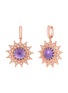 Main View - Click To Enlarge - ROBERTO COIN - 'Roman Barocco' diamond amethyst 18k rose gold earrings