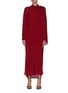 Main View - Click To Enlarge - ROLAND MOURET - Northcott' Drape Front Belted Georgette Midi Dress