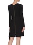 Back View - Click To Enlarge - ROLAND MOURET - 'Charwell' asymmetric neck ruffles outseam dress