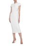 Figure View - Click To Enlarge - ROLAND MOURET - Puff Sleeve Pleat Detail Midi Dress